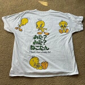 Vintage Looney Tunes Tweety Bird T-shirt - large, multi-coloured,